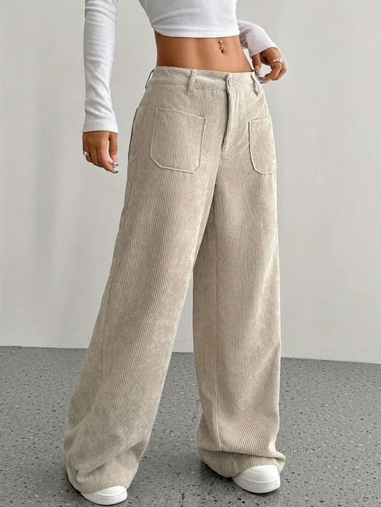 Women's Casual Corduroy Wide-Leg Pants