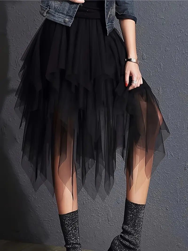 Elegant Tulle Tiered Skirt